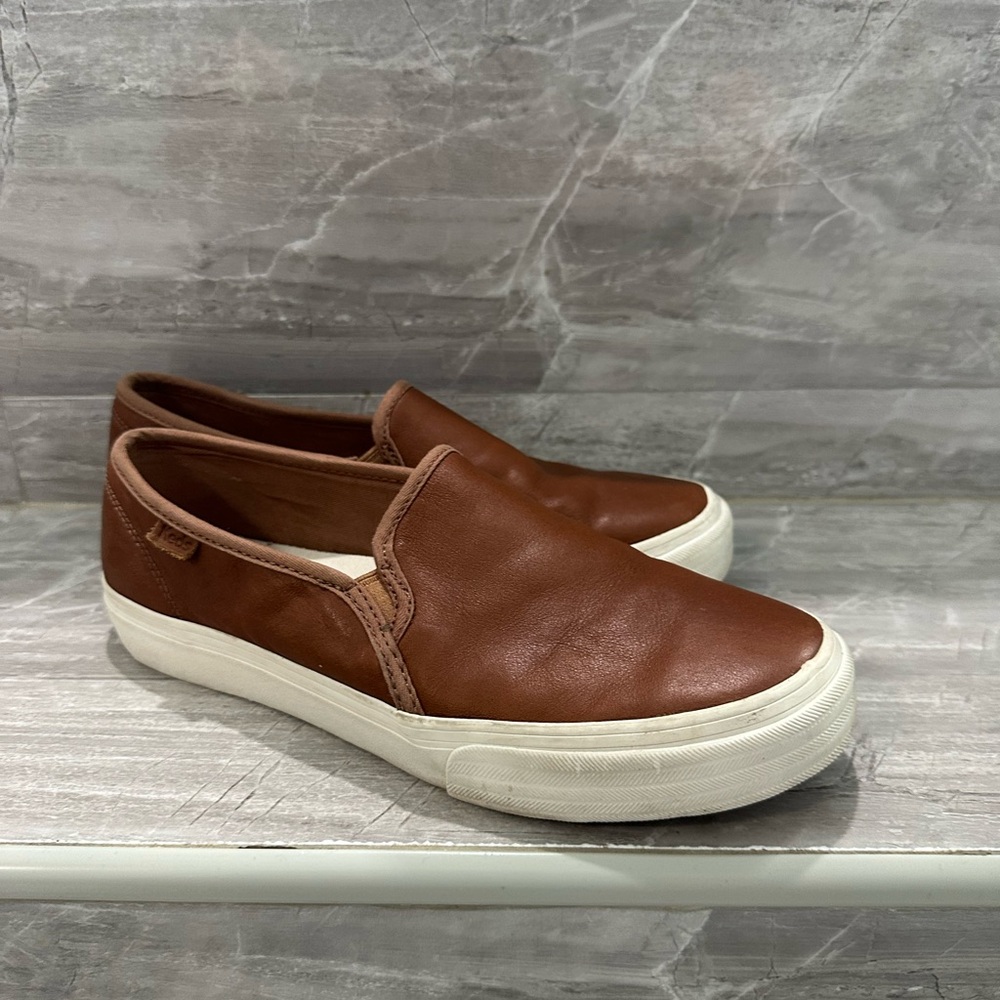 Keds Brown Leather Women’s Slip-On Shoes
